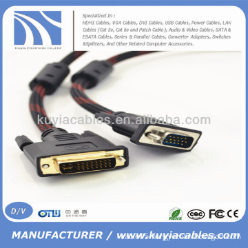 5ft DVI 24+1 to 15pin VGA M/M Cable For DVD LCD HDTV PC 1080P